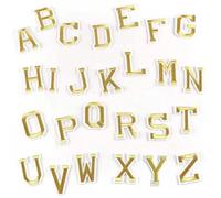 Parches bordados decorativos, 26 parches bordados multicolores del alfabeto AZ for ropa DIY(NO.8 Yellow)