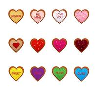 Parches bordados en forma de corazón, diseño de corazones de conversación dulce, bordado de computadora, apliques de tela termoadhesivos para decoración de ropa, 7,9 cm x 7,8 cm, paquete de 12