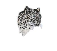 Parches bordados for planchar, apliques for ropa, sombrero, abrigo, vestido, pegatina de tela, Animal, leopardo, Tigre, León, Lobo, 3 uds.(01 leopard)