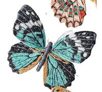 Parches Bordados Kits de bordado mariposas for principiantes con aro, broche mano artesanal, Kit, costura hecha a, conjunto punto cruz, decoración(Embroidery Kit-K)