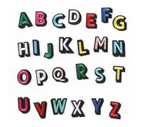 Parches bordados para reparaciones, Parche bordado 26 Uds. Parches de letras del alfabeto inglés AZ for ropa DIY Multicolor(No.1 Black Color)