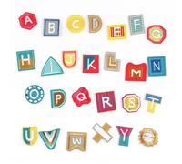 Parches bordados para reparaciones, Parche bordado 26 Uds. Parches de letras del alfabeto inglés AZ for ropa DIY Multicolor(No.3)