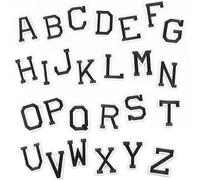 Parches bordados para reparaciones, Parche bordado 26 Uds. Parches de letras del alfabeto inglés AZ for ropa DIY Multicolor(No.5 Black)