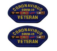 Parches bordados para veteranos del coronavirus COVID-19, parches tácticos, brazaletes de combate, parche decorativo para mochilas, ropa, chaquetas, sombreros, 9 x 5 cm