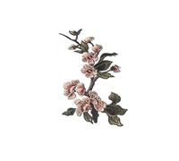 Parches Bordados Parche bordado de flores grandes for coser ropa, abrigo, vestido, accesorio artesanal, apliques florales de flor de ciruelo, decoración de telas(S)