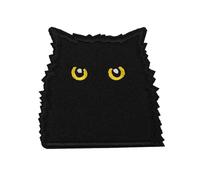 Parches Bordados Parche bordado de gato bonito, parches termoadhesivos dibujos animados for planchar ropa, negro, insignia coser DIY