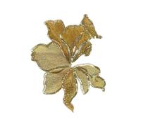 Parches bordados Parches bordados con tiras de flores, 2 uds., 19cm x 14cm, Organza lentejuelas for adhesivo for ropa, apliques for coser para Bricolaje(Golden)