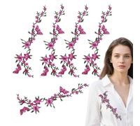 Parches Bordados, Patrón Bordado Flores Ramo para Tela, Arte Textil Artesanal Aplicado a Coser Decoraciones Tela Accesorios de Reparación de Ropa Sombreros Vaqueros Chaquetas Camisas Vestidos