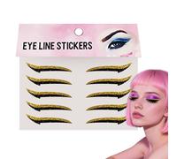 Parches Calcomanías Delineador Para Mujeres,Parche Sombra de Ojos Maquillaje | 10 Unidades Adhesivos Maquillaje Ojos Impermeables, Tiras de Sombra de Duraderas para Mujeres y Jóvenes