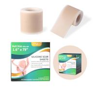Parches Cicatrizantes de Silicona, 4cm x 200cm Parches de Silicona para Cicatrices Reutilizables Silicone Scar Sheets Transpirables e Impermeables Silicone Scar Tape (Color Piel)