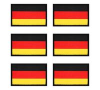 Parches de Alemania con , 6 unidades de 5 x 8 cm, parches para bordados con ganchos, insignias bordadas para ropa, mochila, uniforme, chaqueta, gorro, lavable, duradero