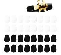 Parches de Boquilla 0,8 mm Almohadillas de Silicona Ovaladas para Alto y Saxofón Tenor y Clarinete Negro Transparente 32 Piezas