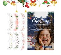 Parches de Brillantes | Juego de 6 Cintas Falsas de Motas Navideñas | Calcomanías Cosmética Temporal Unisex para Entusiastas de Cosplay Fotografía Danza | Fiestas de Disfraces y Ocasiones