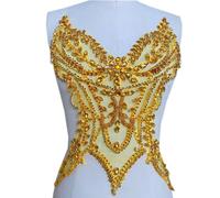 Parches de cuentas a mano para disfraces, parches para coser para vestidos de boda y fiesta, decoración de diamantes de imitación, cuentas decorativas para ropa, vestidos de novia