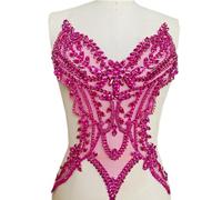 Parches de cuentas a mano para disfraces, parches para coser para vestidos de boda y fiesta, decoración de diamantes de imitación, cuentas decorativas para ropa, vestidos de novia
