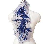 Parches de encaje bordados, Parche de aplique bordado perlas y flores for coser tela encaje for sombreros ropa, 1 ud