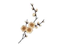 Parches de flores bordados Parche termoadhesivo de flor ciruelo for ropa, bordado con flores, for planchar, for vestidos y(Brown-01)
