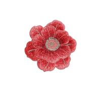 Parches de flores de reparación bordados, 6 uds., 7,4 cm x 7cm, bolsa, chaqueta, Jeans, parches suaves for coser, adhesivo for ropa DIY(Red)
