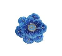 Parches de flores de reparación bordados, 6 uds., 7,4 cm x 7cm, bolsa, chaqueta, Jeans, parches suaves for coser, adhesivo for ropa DIY(Blue)