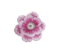 Parches de flores de reparación bordados, 6 uds., 7,4 cm x 7cm, bolsa, chaqueta, Jeans, parches suaves for coser, adhesivo for ropa DIY(Pink)