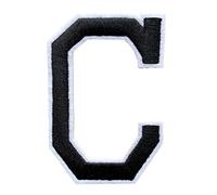 Parches de Letras 1pcs A-Ñ-Z para Planchar bordados color de negro blanco Durabol (C)