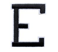Parches de Letras 1pcs A-Ñ-Z para Planchar bordados color de negro blanco Durabol (E)