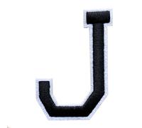 Parches de Letras 1pcs A-Ñ-Z para Planchar bordados color de negro blanco Durabol (J)