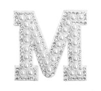 Parches de letras de imitación blanco brillante para chaquetas, bolsos y pantuflas (M)