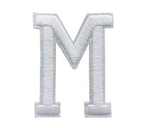 Parches de Letras M para Planchar bordados color de blanco Durabol