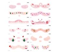 Parches de maquillaje, pegatinas faciales Maquillaje - 12X Pegatinas Temporales Maquillaje Lindo - Favor de vacaciones, pegatinas de rubor falso, corazón de amor, alce de copo de nieve, impermeables p