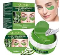 Parches de Ojos de Aloe Vera 60 Piezas, Parches de Colageno, Aloe Vera Mascarilla de Colageno, Hidratante de Larga Duración,Atenuar Las Ojeras y Las Bolsas De Los Ojos y Mejorar Las LíNeas Finas