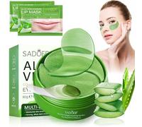 Parches de Ojos de Aloe Vera 60 Piezas, Parches Ojos Bolsas y Ojeras, Parches de Colageno, Parches Contorno de Ojos, Antiojeras, Anti Edad, Hinchazón, Quitar Bolsas de Ojos