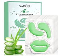 Parches de Ojos de Aloe Vera y Parches Labiales, Parches Ojos Bolsas y Ojeras, Mascarilla Labial, Parches Contorno de Ojos, Antiojeras, Anti Edad, Hinchazón, Quitar Bolsas de Ojos
