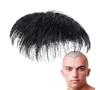 Parches de pelo para hombre - Toppers cortos para hombre, extensiones de cabello para peluca | Peluca de encaje para hombre corta negra natural, peluca de cabello humano real, reemplazo de cabello rot