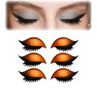 Parches de pestañas con volumen 5D: pegatinas de maquillaje reutilizables 2 en 1 con pestañas postizas y sombra de ojos, resistentes al agua y de uso diario.(# H)