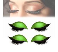 Parches de pestañas Lazy Eye Shadow, cinta para sombras de ojos, adhesivos reutilizables 2 en 1 para sombras de ojos y pestañas, pestañas postizas naturales para el maquillaje femenino (Verde)