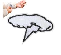 Parches de Rayo Plancha,Parches Rayo Para Ropa, Parches de ropa bordados, Chaquetas, pantalones, sombreros, ropa de reparación de hierro sobre tejido adhesivo bordado