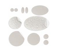 aZengear Parches de Reparación de Nylon de Autoadhesivo | Parche Impermeables para Chaqueta de Plumón, Tienda, Bolsa, Ropa, Reparar Agujeros (11 Piezas, Blanco Piedra)