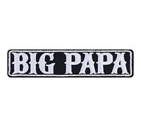 Parches de ropa termoadhesivos: Rocker "BIG PAPA" para motociclistas. Aplicación para planchar en jeans y otros tipos de tela. Accesorio de motocicleta estilo Rockabilly 90x20mm