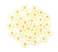 Parches de tela con flores bordadas Lote de 30 apliques flores multicolores 1,5 cm, parches bordados for coser ropa, accesorios decoración boda(Light Yellow)