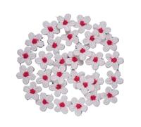 Parches de tela con flores bordadas Lote de 30 apliques flores multicolores 1,5 cm, parches bordados for coser ropa, accesorios decoración boda(Beige Pink)