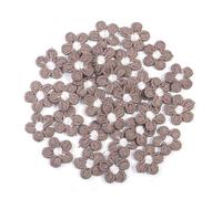 Parches de tela con flores bordadas Lote de 30 apliques flores multicolores 1,5 cm, parches bordados for coser ropa, accesorios decoración boda(Gray Brown)
