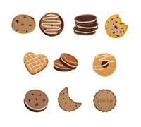 Parches de tela con temática de galletas, reutilizables, adhesivos para sombreros, mochilas, reparación de ropa de niños, 10 parches bordados