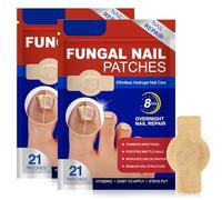 Parches de Uñas Eficaces, 42 Piezas Tratamiento Hongos Uñas Pies, Tratamiento Nocturno 8h, Parches Correctores Para Uñas de Los Pies Adecuado Para Reparar Uñas Descoloridas y Dañadas