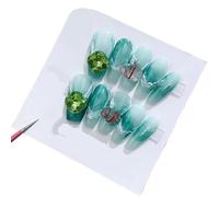 Parches de uñas postizas hechas a mano para arte de uñas largas y cortas (24274, L)