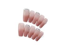 Parches de uñas postizas hechas a mano para arte de uñas largas y cortas (24279, M)