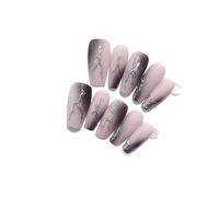 Parches de uñas postizas hechas a mano para arte de uñas largas y cortas (24296, M)