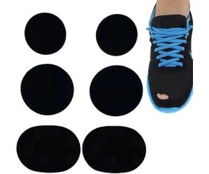 Parches de zapatos para agujeros de dedos, calcomanías flexibles de prevención de toeburst, 6 piezas de parches de microfibra de piel sintética para tenis, botas, zapatos de baile, equipaje, ropa