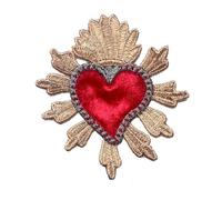 Parches Decorativos 2 uds Corona Dorada y Amor Rojo corazón Amoroso Parche Bordado a la Moda Parches for Coser for Ropa Chaqueta Apliques Accesorio DIY (Size : L)