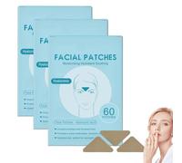 Parches faciales, parches de arrugas de ira, parches faciales para reducir las arrugas de la ira, con ácido hialurónico, 60 unidades, hialurónico para piel normal a seca (3 unidades)